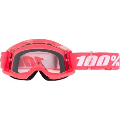 100% Kids Crossbrille Strata Gen. 2 Pink - Clear, Anti-Fog
