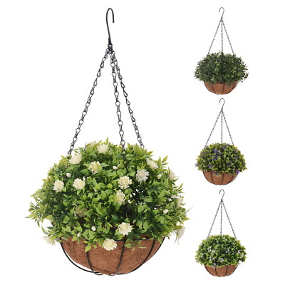 Künstliche hängende Topiary Blume Kugeln Buxus Kunstpflanze Garten Terrasse Dec Korb