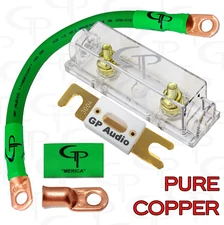 CERAMIC 150 AMP ANL Fuse Holder INLINE INSTALL KIT 1/0 AWG GAUGE COPPER GREEN