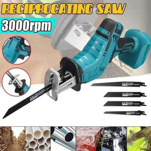 Cordless Reciprocating Saw Adjustable Speed Chainsaw Wood Metals Pipe Cutting - Picture 4 of 17