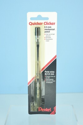Vtg PENTEL Quicker Clicker PD345 Mechanical Pencil 0.5mm Smoke Barrel Japan