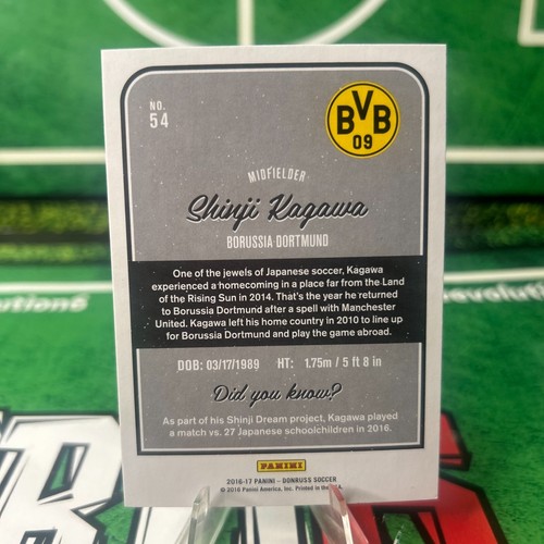 KAGAWA 54 - BORUSSIA DORTMUND- PANINI DONRUSS SOCCER 2016 2017 CARD - Imagen 2 de 2
