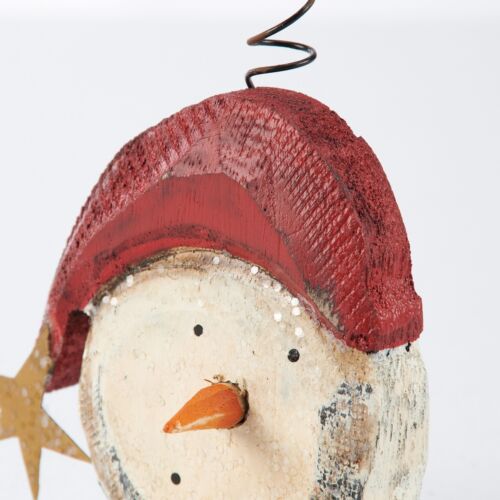 Primitives by Kathy Rustic Snowman Ornaments Set 2 Retro Holiday Home Decor Cute - Picture 3 of 7