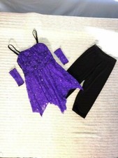 Purple Black Youth Adult Lyrical/Jazz/Tap Dance Costume