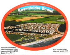 Souvenir-Aufkleber Rosenfelder Strand Campingplatz Ostsee Grube FKK SH 80er