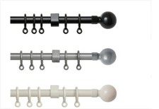 13-16mm Ball Thin Curtain Pole Set includes Rings & Brackets Lightweight 