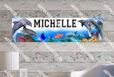 Personalized/Customized Dolphins Name Poster Wall Art Decoration Banner