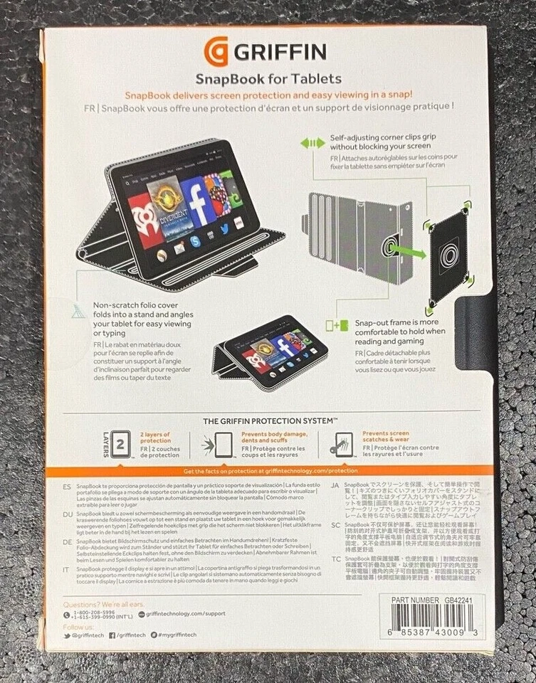 Griffin Snapbook Universal 7"-8" Tablet + E-Readers Folio Case - Black - Image 2 of 2