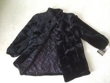 Women's Faux Fur Jordache Black Jacket Size 12 New With Tags Retail $ 119.