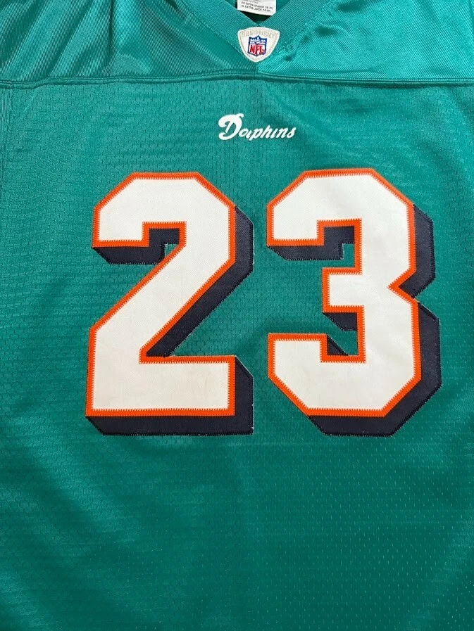 Miami Dolphins Ronnie Marrón #23 Jersey Niños XL Azul Manga Corta Casco Etiqueta Y2K. Foto 2 de 4