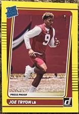 2021 Panini Donruss Press Proof Yellow Parallel Rated Rookie RC #346 Joe Tryon