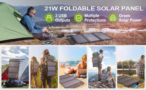 2USB Ports 21WSolar Charger, Portable Solar Panel Outdoor Emergency Backup Power - 第 10/16 張圖片