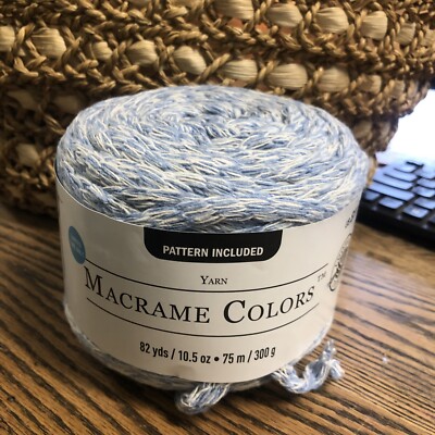 loops & threads macrame yarn 82 Yds Cornflower Blue Marl Lot 8178￼