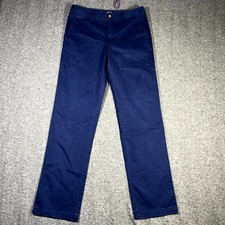 Ralph Lauren Pants Womens 18 Blue Chino Stylish Casual Cotton Comfort 30x31 