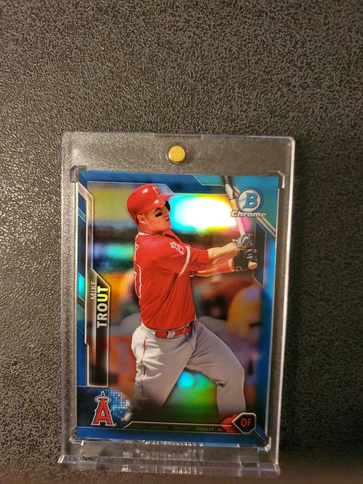 2016 Bowman Chrome Mike Trout Blue Refractor #'d/150 - Image 2 of 3