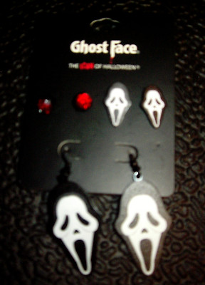 Scream Ghost Face 3 Pack Earring Set BNWT FREE SHIPPING