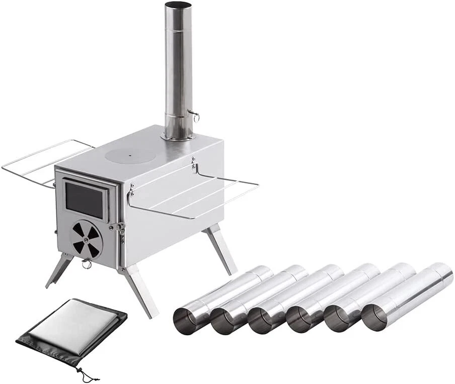 MC Tent Stove Portable Wood Burning Stove 304 Stainless Steel for Camping  Hun | eBay