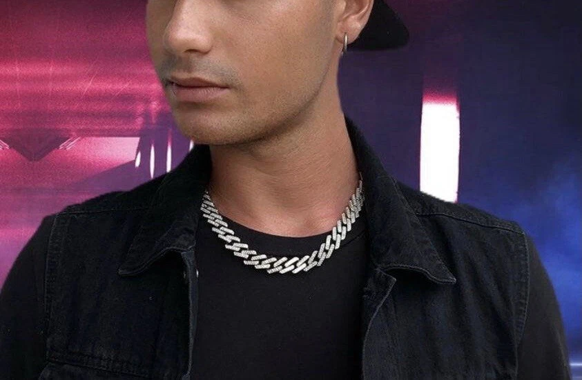 COLLANA UOMO ICE TRAP ARGENTO NUOVA - ORIGINALE PREZIOSI MILANO - Immagine 3 di 4