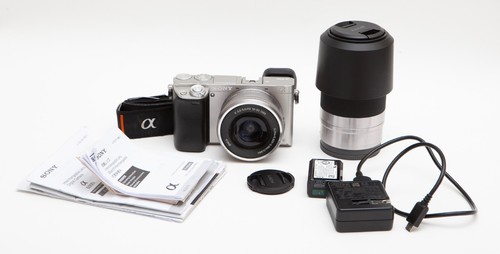 Sony Alpha A6000 24.3MP Digital Camera (Silver) + 16-50mm PZ + 55-210mm OSS Kit