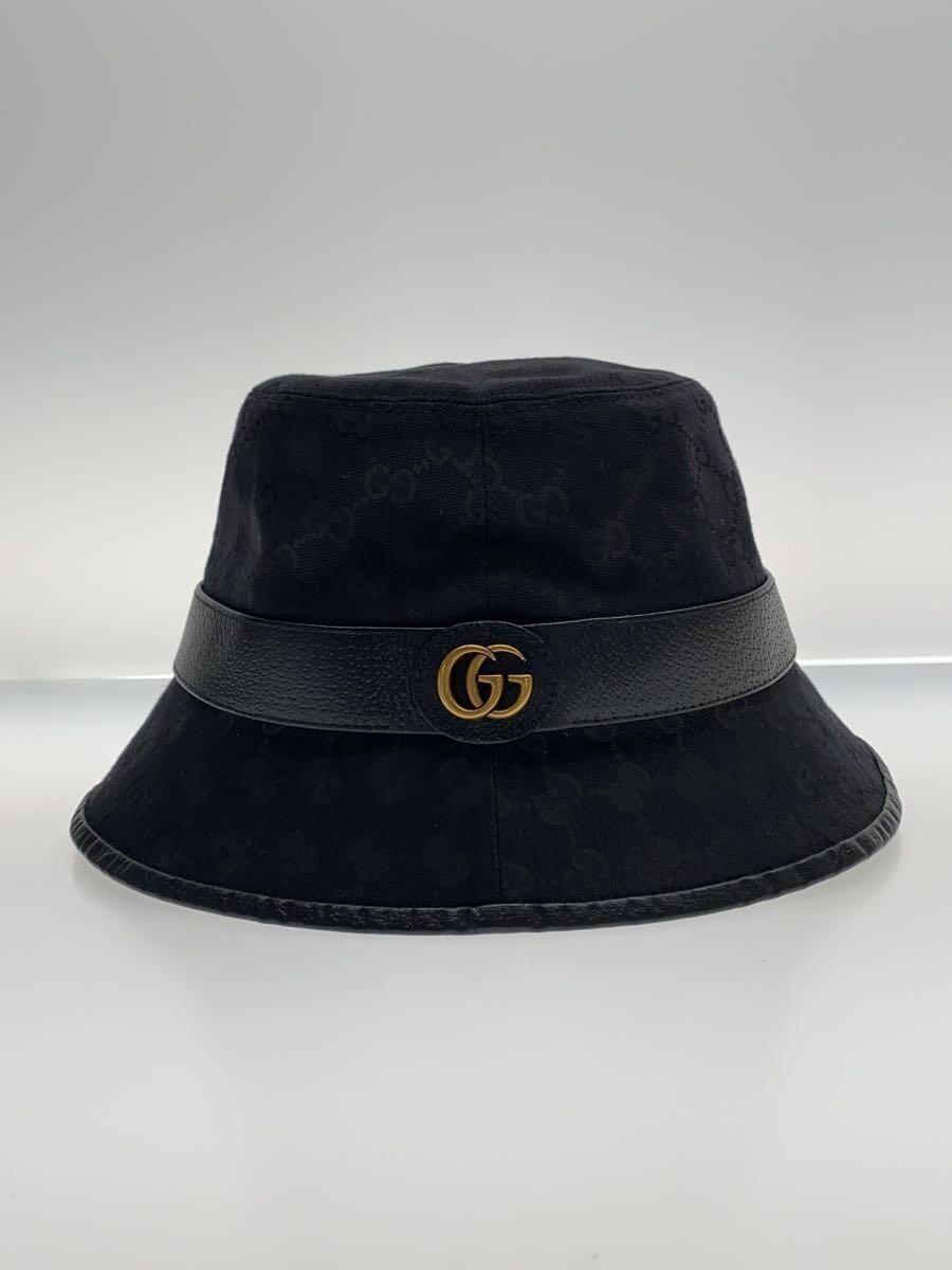 GUCCI Hat GG Canvas Fedora Polyester Black Women's 576587 GUCCI Hat GG Canvas Fedora Polyester Black Women's 576587
