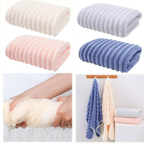 Coral Velvet Striped Towel Absorbent Lint Thickened Edge Towel Shed Less Hair