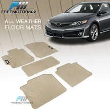 Fits 12-17 Toyota Camry 5PC Latex Rubber Auto Floor Mats Custom Fit Liners Beige