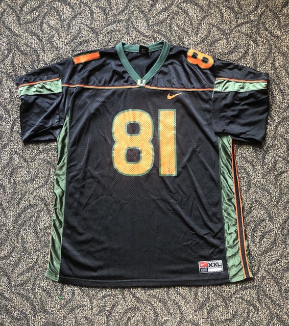 Vintage Nike Kellen Winslow Miami Hurricanes 81 Black Football Jersey Sz XXL eBay