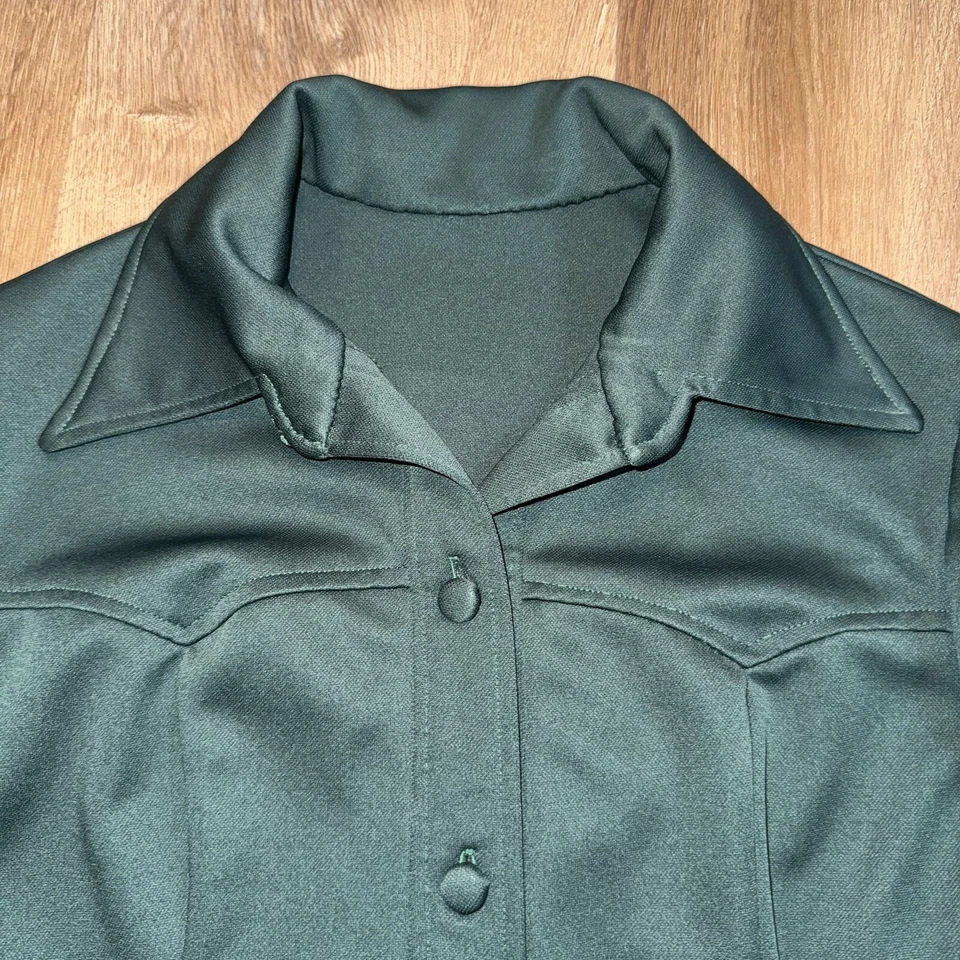 De Colección Años 60 70 Traje de Ocio Mujer Chaqueta Grande Pantalones Pierna Acampanada 32 x 27 Disco Mod Foto 4 de 4