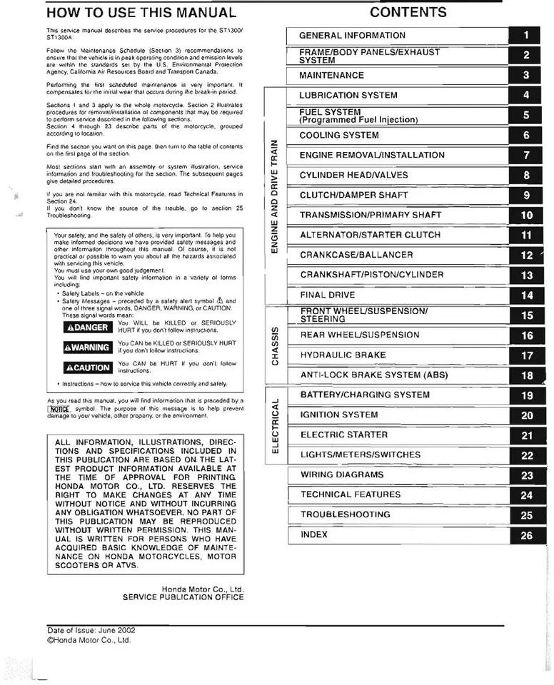Honda St1300 Workshop Manual 03 - Image 2 of 2
