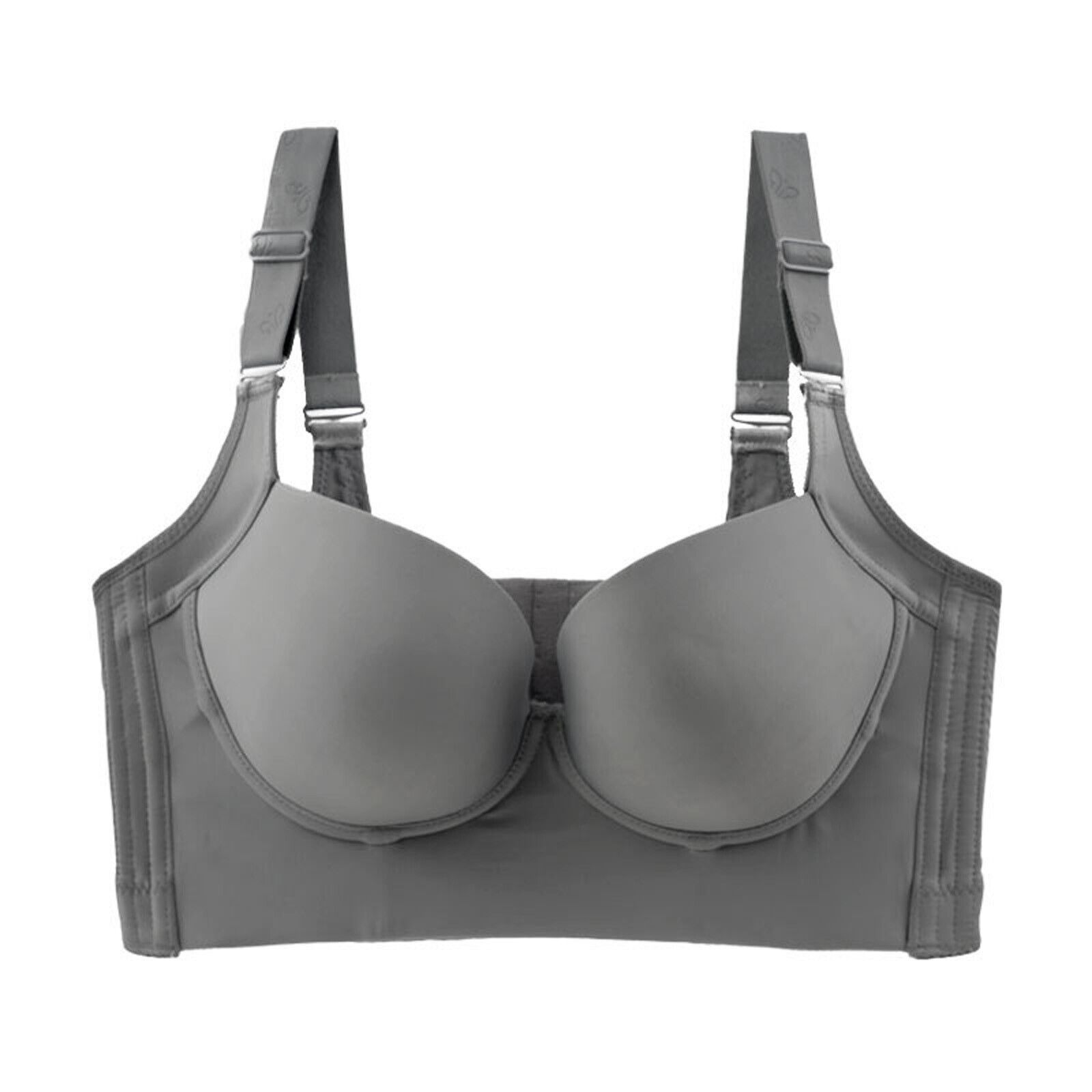Foraging dimple Fashion Deep Cup Bra Hides Back Fat Diva New Look Bra With  Shapewear Incorporated Gray 