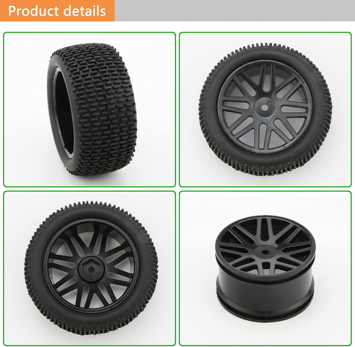 4 Stück RC Räder, 1/10 RC Reifen, Offroad Auto Buggy Gummireifen Reifen & Felge - Bild 5 von 12