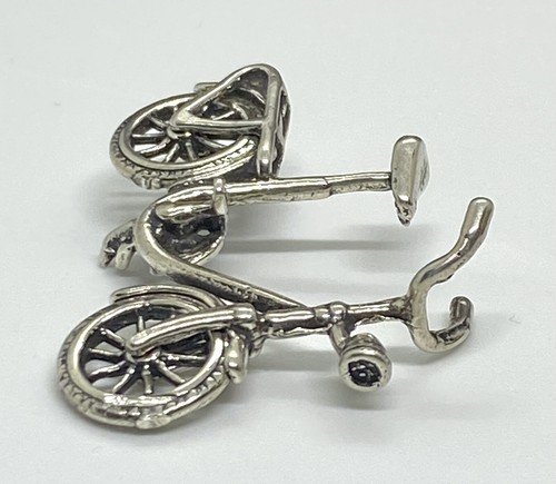 Vintage 800 Silver Hand Crafted Bicycle Miniature Sculpture 1.3/4 X 1.3/8” 8.67g - Picture 8 of 14
