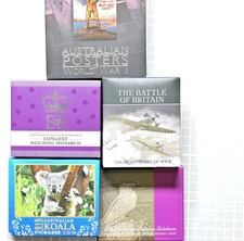 Collection of Perth Silver 99.9% 7 Proof Coins 7 Oz. Total Weight Boxes & COAs