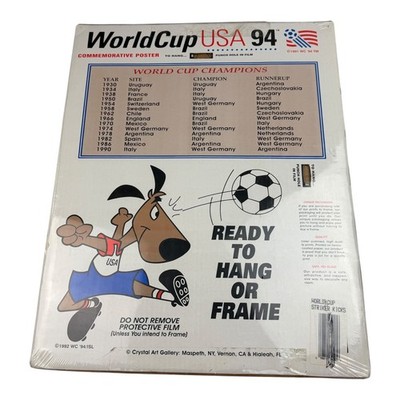 Vintage 1994 World Cup USA Poster Striker Mascot 16x20 New Sealed