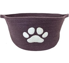 Dog Toy Woven Storage Basket Organizing, Cotton Rope Storage Bin Sturdy Handles