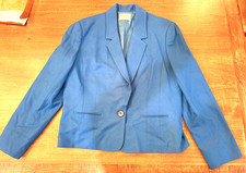 Vtg Pendleton 100 Virgin Wool Blue Blazer Jacket Classic Womens Sz 14