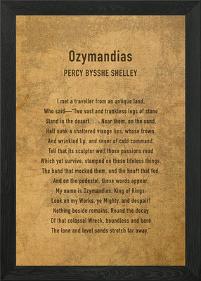 Ozymandias Percy Shelley Framed Wall Art Poster Canvas Print Picture