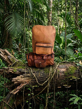 Big Sale Goat Leather Backpack Bag Laptop Rucksack Vintage 16Inch Duffel Free