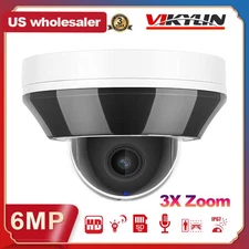 Vikylin 6MP 3X Zoom PTZ Dome Security IP Camera IR POE Mic Outdoor Indoor CCTV