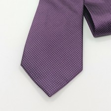 XMI Silk Tie Mens 54” Purple Gray Dot Designer Classic Preppy School Office New