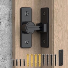 90 Degree Flip Barn Door Lock Heavy Duty Sliding Gate Latch Matte Black