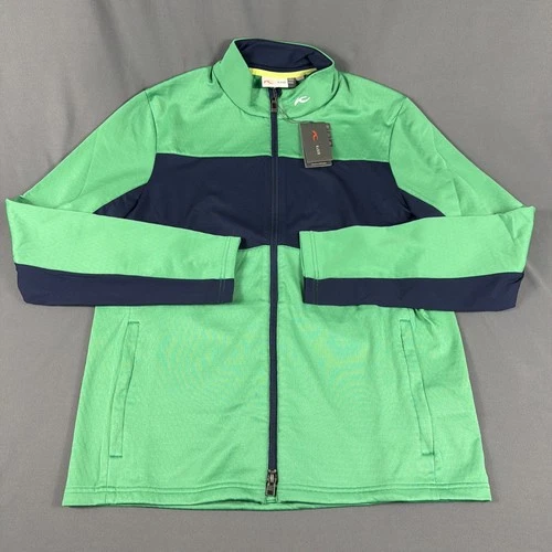 KJUS Golf Jacket Dane Midlayer XL Green Navy Polyester Spandex NWT MSRP $279 - product listing photo