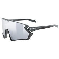 Uvex Modern Rectangular Sports Glasses, Black-Grey Matt/Silver, Einheitsgr  e