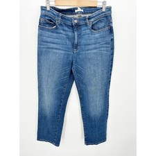 Eileen Fisher Organic Cotton Blend Straight Ankle Jeans High Waist Women Sz 10