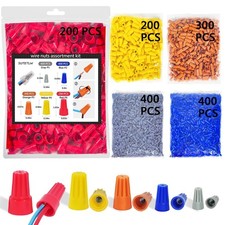 Wire Nuts Assortment Kit 1500 PCS Insulating Insert Twist Electrical Wire Con...