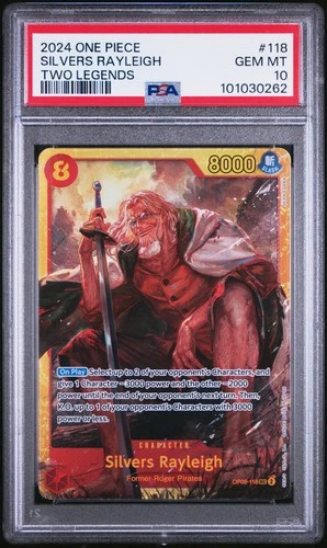 2024 ONE PIECE OP08-TWO LEGENDS #118 SILVERS RAYLEIGH PSA 10