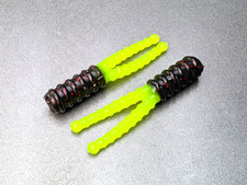 (30) 1.65" Slab Poacher Black / Chart Soft Plastic Crappie Bait Grub Jig Minnow