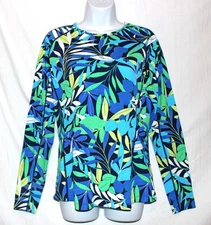 Coolibar Shirt Size M Tropical Multicolor UPF 50 Long Slv UV Protection Crew Nk