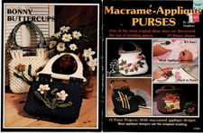 Macrame Applique Purses Purse Pattern Book Handbags 1979 Vintage