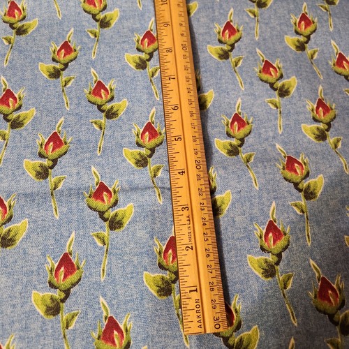 Home Seasons Fabric HS Roselyn Cotton Blue Background W/Roses 46"x52"
